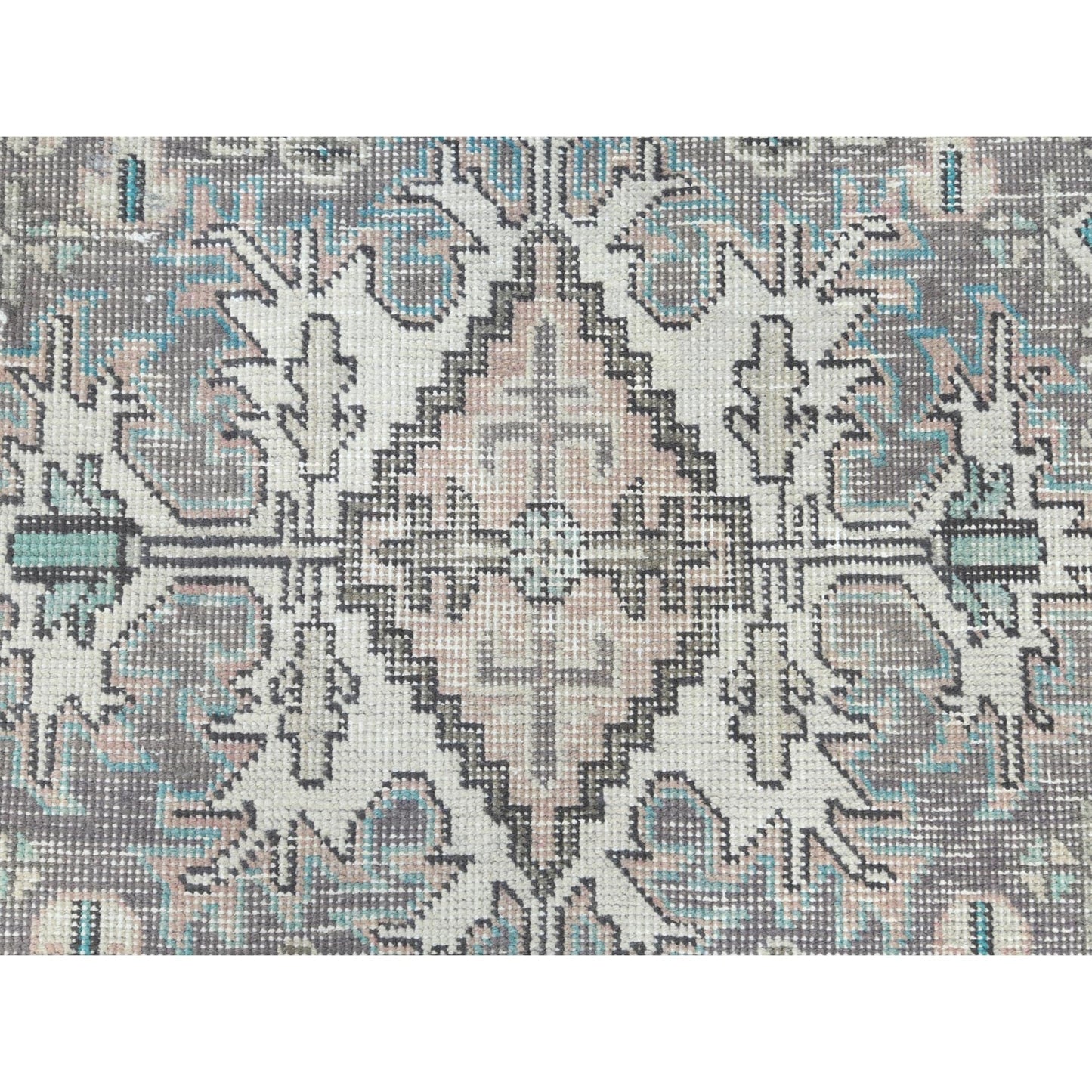 8'X10'8" Peach Color Distressed Look Old Farsian Hand Knotted Wool Rug