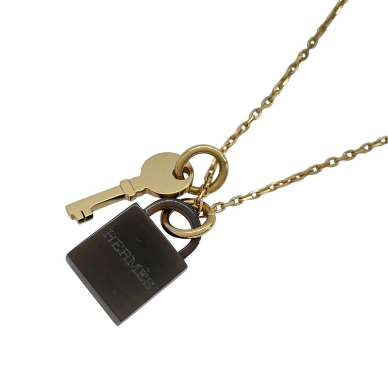Hermes Amulette Padlock Pm Gold Gp Buffalo Horn Necklace