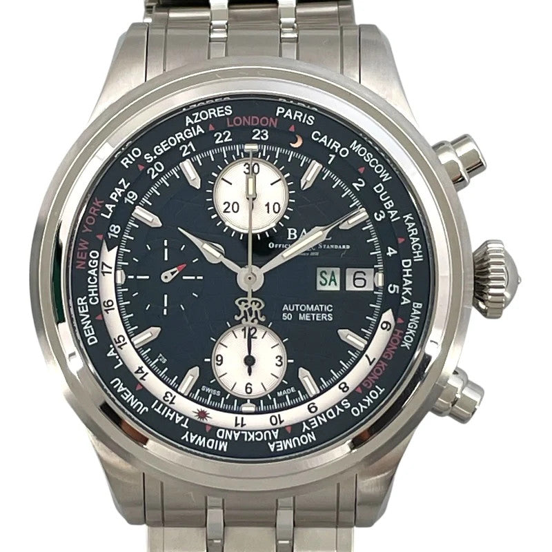 Ball Watch Trainmaster World Time Chronograph Cm2052D-Sj-Bk Black