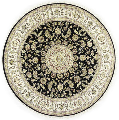 Black Floral Classic Handmade 6X6 Indo-Nain