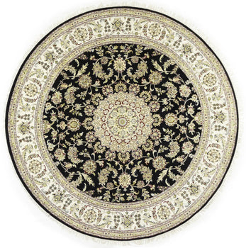 Black Floral Classic Handmade 6X6 Indo-Nain