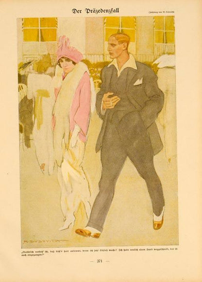 Simplicissimus 1913 By Marcello Dudovich Der Drazendenzfall On Linen Original