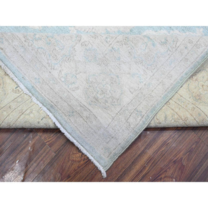 8'X10'4" Laurel Green Hand Knotted Fine Aryana Peshawar Wool Oriental Rug