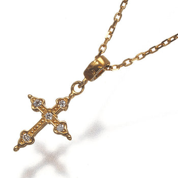 Loree Rodkin Necklace Petite Gothic Cross Diamond 18K 750 Yellow Gold