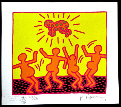 Keith Haring Lithograph Certified Coa Signed Numbered 180 Ex