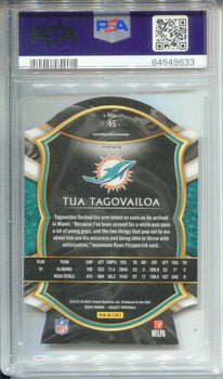 Tua Tagovailoa 2020 Panini Select Die Cut Purple Prizm Rookie Card #45 (Psa 9)