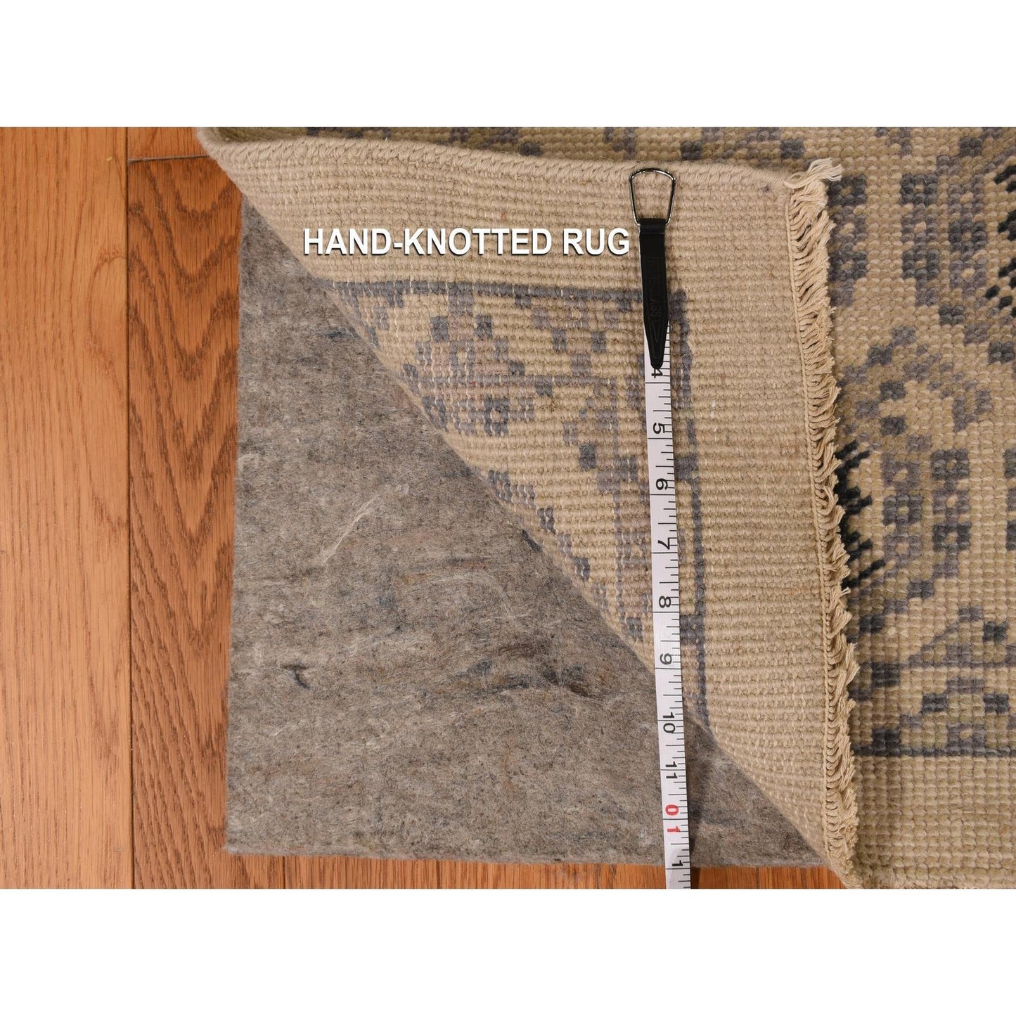 11'8"X14'9" White Turkish Knot Design Wool Hand Knotted Oversized Rug