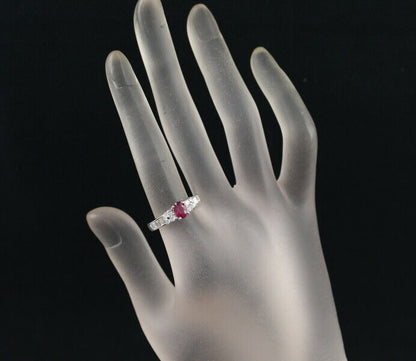 Ruby 0.69ct Diamond 0.59ct Ring 900 Platinum