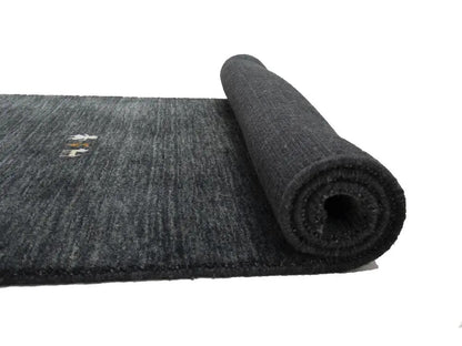 Plush Gabbeh Runner Rug Charcoal Tribal Modern