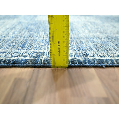 8'1"X10'2" Aegean Blue Garden Design Agra Hand Knotted 100% Wool Rug