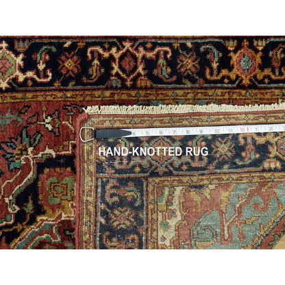 2'5"X19'9" Brick Red Wool Hand Knotted Heris Re-Creation Xl Runner Rug