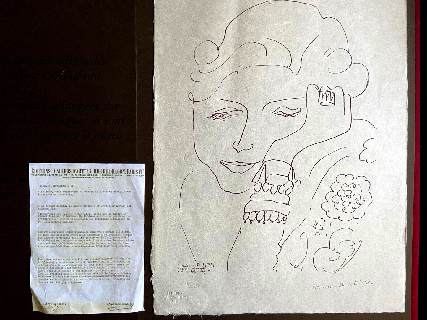 Henri Matisse Lithograph 1960 Coa Hand Signed Hand Numbered