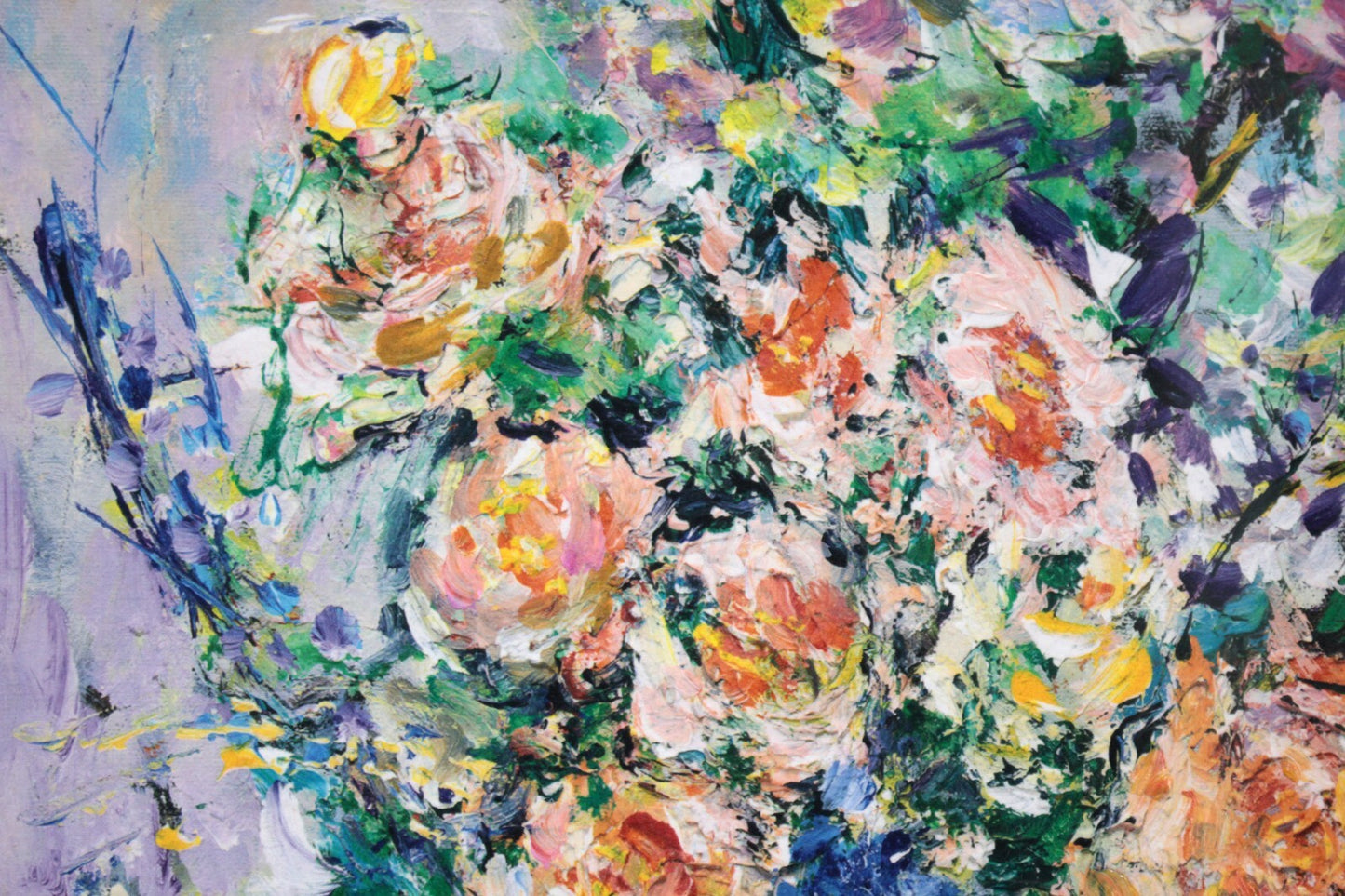 Rita Asfour Original Lithograph Pencil Signed Still Life Bouquet Of Flowers