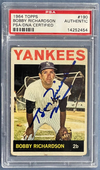 Bobby Richardson Autographed 1964 Topps Card #190 Psa