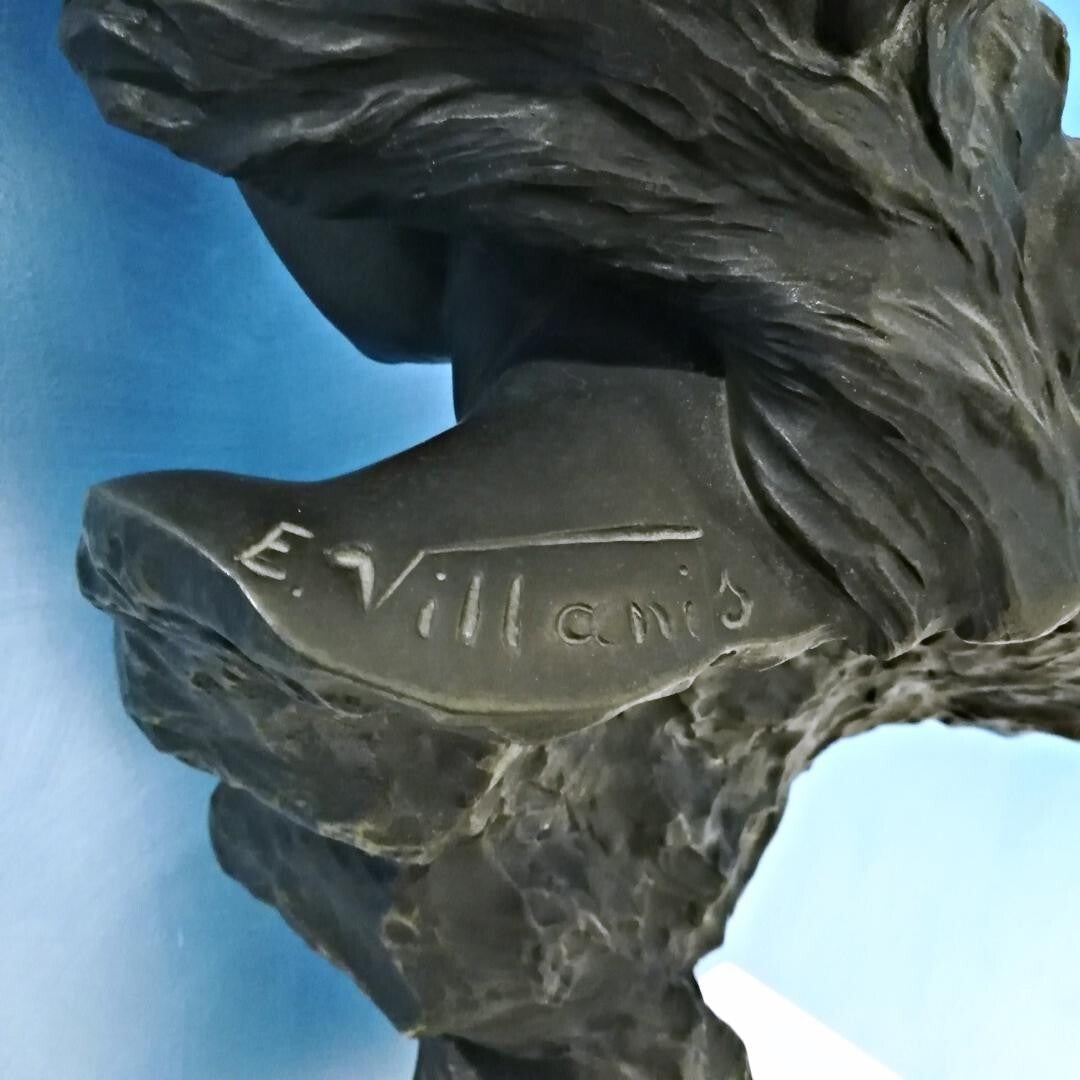 Emmanuel Villanis Mignon 1896 Salon Art Nouveau Bronze Bust Woman French Artist