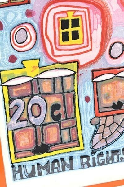 Friedensreich Hundertwasser (Austria, 1928-2000) Original Woodblock Print Framed