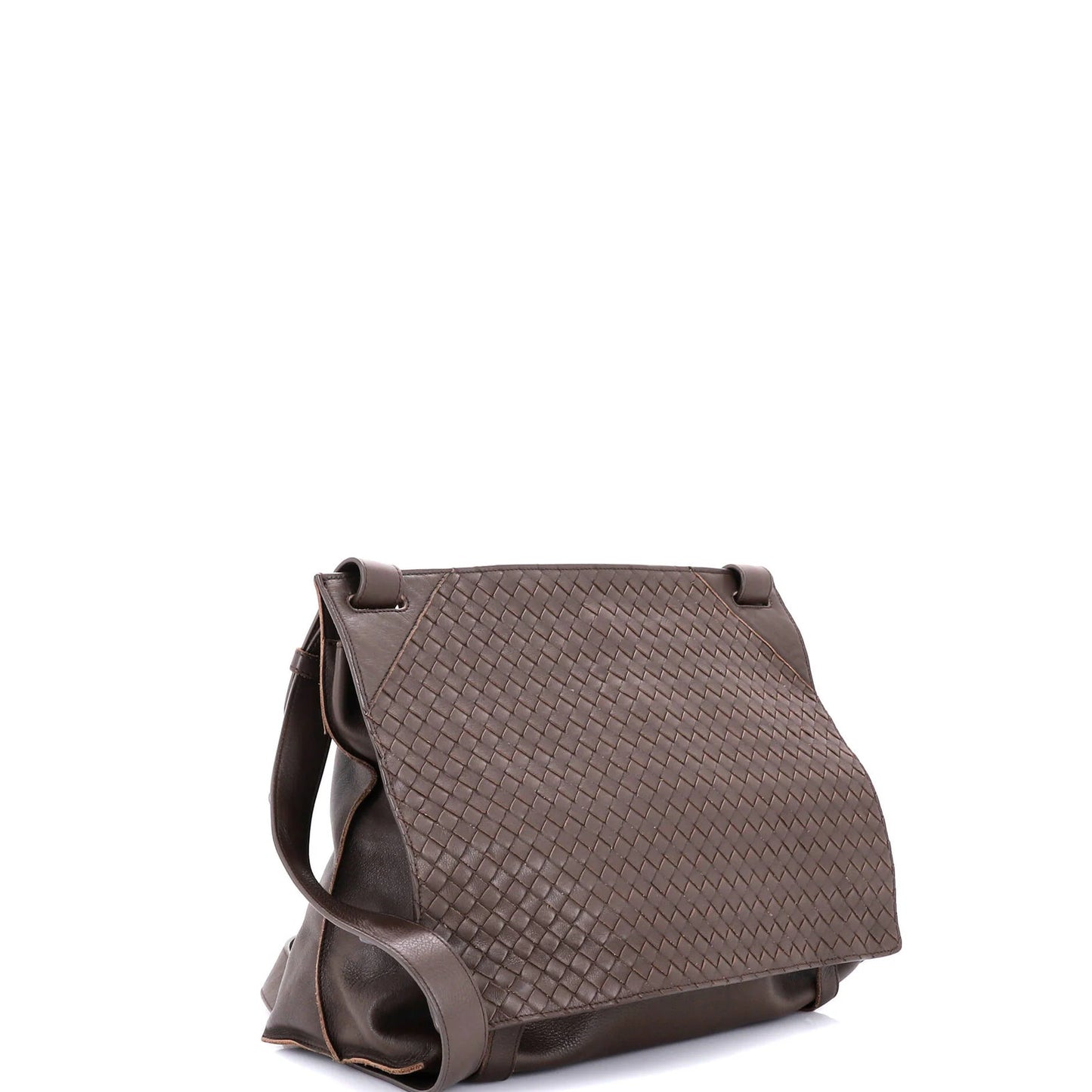 Bottega Veneta Square Panelled Messenger Bag Intrecciato Nappa Large