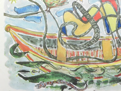 Jakob Dimitri " Clown  " Original Lithograph Pencil Signed Ed99 Swiss Artist