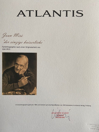 Joan Mir Lithograph Coa Signed Op Numbered In