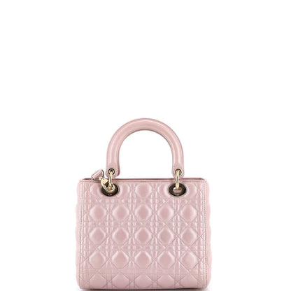 Christian Dior Lady Dior Bag Cannage Quilt Metallic Leather Medium