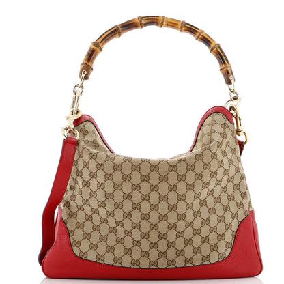 Gucci Diana Bamboo Shoulder Bag Gg Canvas Medium