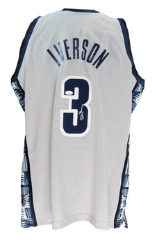 Allen Iverson Hof Autographed Gray Mitchell & Ness Jersey Georgetown Jsa 181841