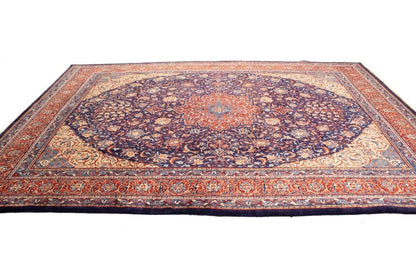 Handmade Vintage Oriental Rug 10X13 Ft Floral