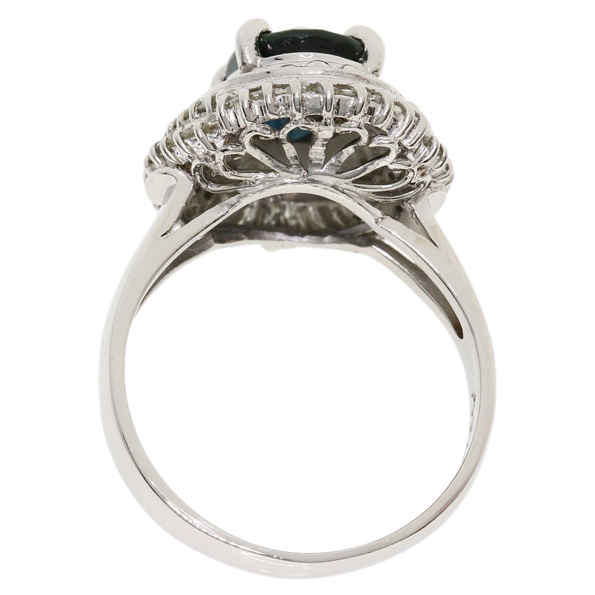 2.38Ct Sapphire Diamond Ring Platinum Pt900  8.7G