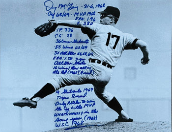 Denny Mclain Autographed 11X14 Baseball Stat Photo