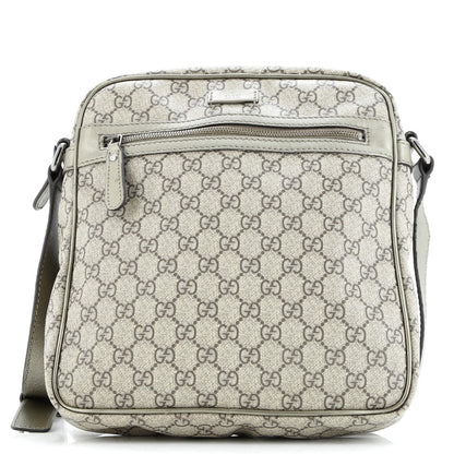 Gucci Front Zip Messenger Gg Coated Canvas Medium