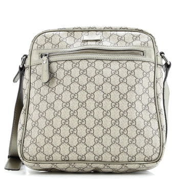 Gucci Front Zip Messenger Gg Coated Canvas Medium