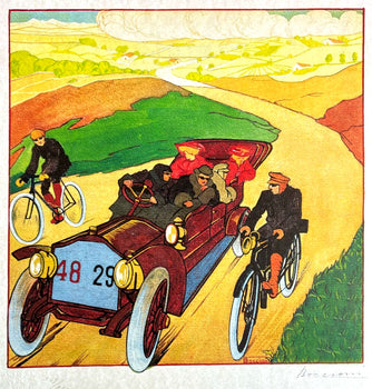 Umberto Boccioni Lithograph Coa Signed Pen Numbered 180Ex