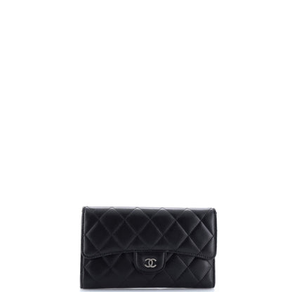 Chanel L-Flap Wallet Quilted Lambskin Long
