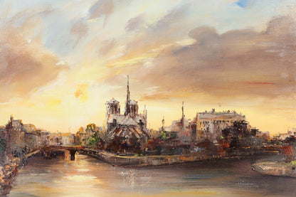 Tepo "Notre Dame De Paris" Original Oil Painting On Canvas P15 6550Cm Signed