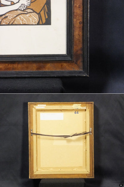 Clment Serveau 1946 Signed Woodcut "Two Reclining Nudes" French Art Deco