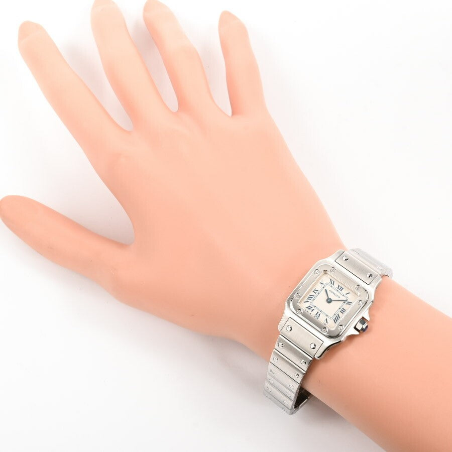 Cartier Santos Galve Sm W20017D6 White Case Size 23Mm Ladies Used Watch #7107