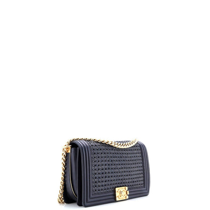 Chanel Boy Flap Bag Braided Sheepskin Large