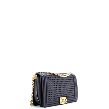 Chanel Boy Flap Bag Braided Sheepskin Large