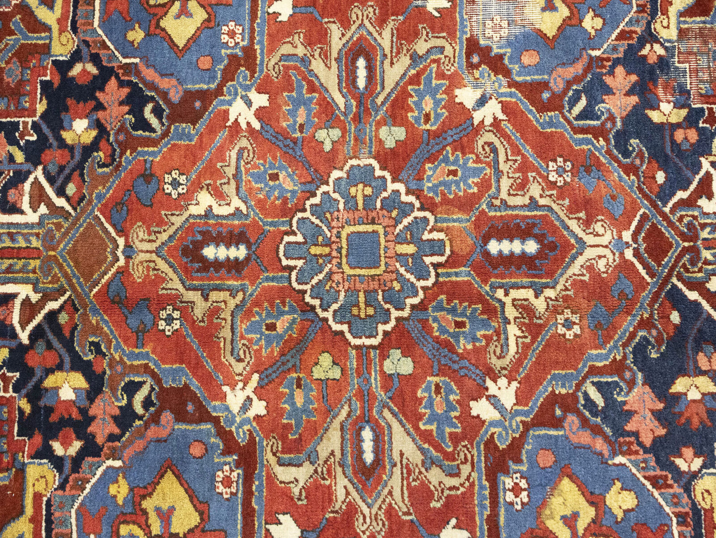 Semi-Antique Hand-Knotted Oriental Rug Large Red