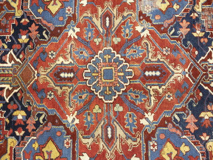 Semi-Antique Hand-Knotted Oriental Rug Large Red