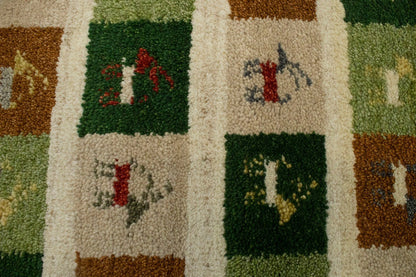 Handmade Thick Pile Multicolored Tribal Indo-Gabbeh Rug Oriental Carpet 2X4 ft