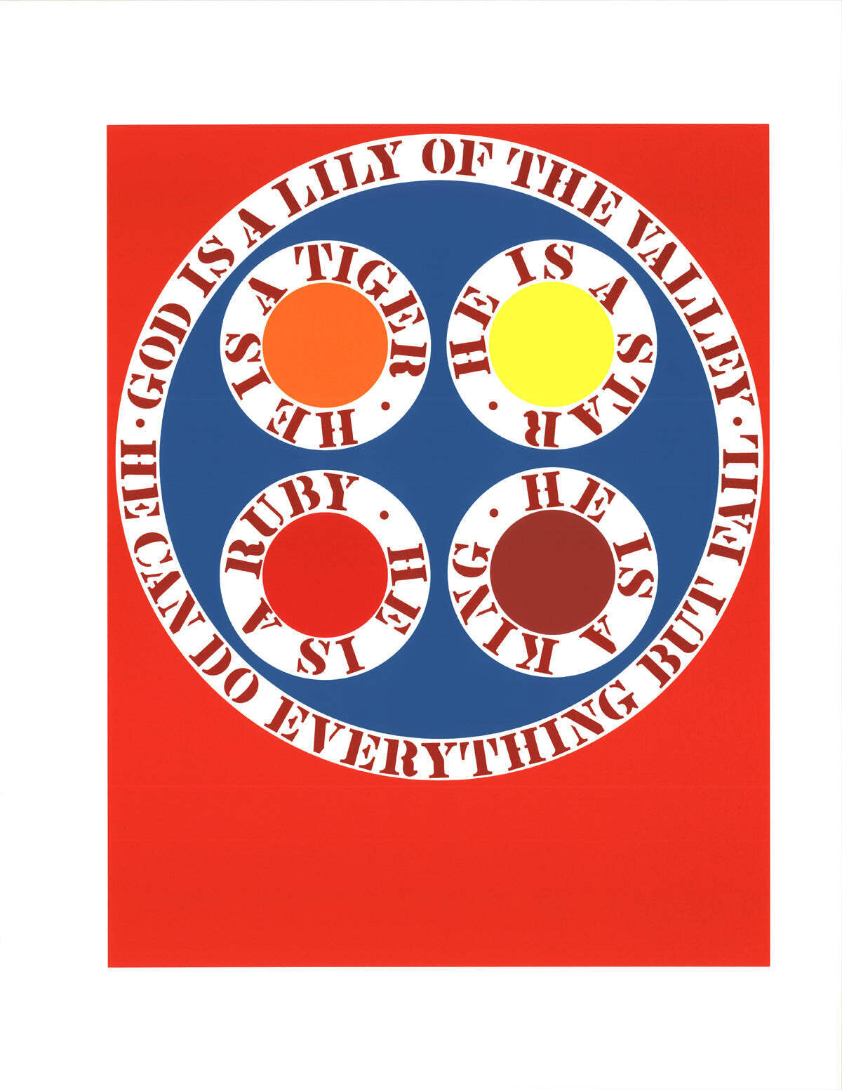 Robert Indiana God Is Lily Of The Valley " Serigraph Pop Art Multic