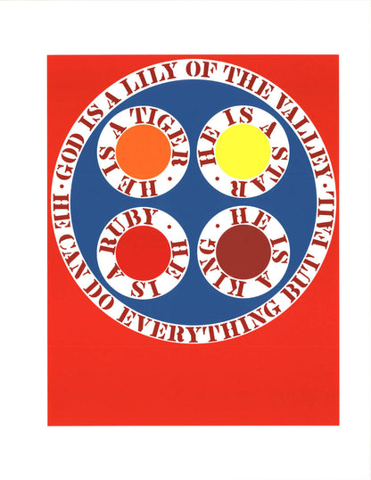 Robert Indiana God Is Lily Of The Valley " Serigraph Pop Art Multic