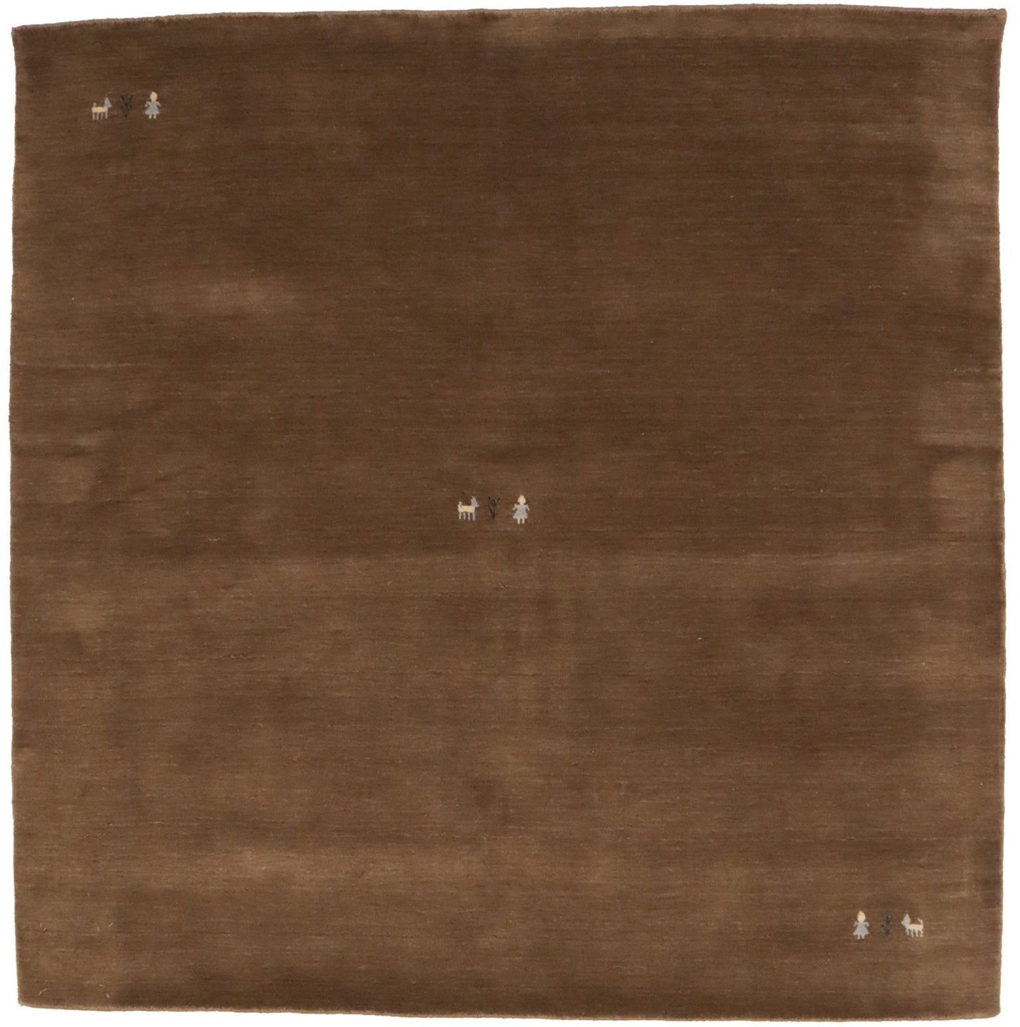 Handmade Brown Gabbeh Modern Square Rug Tribal Style Living Room Carpet 6X6 ft