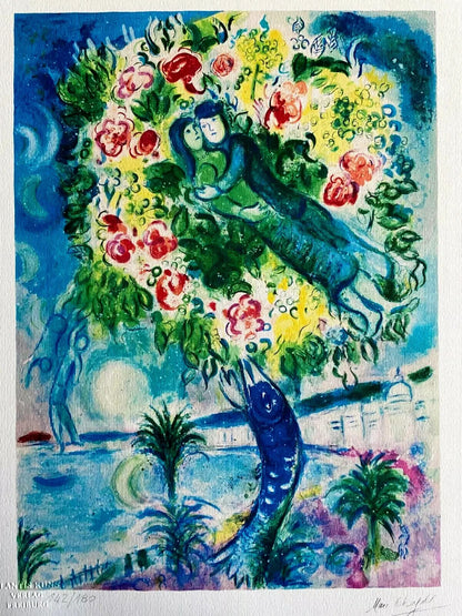 Marc Chagall Signed Hand Numbered Coa Lithograph