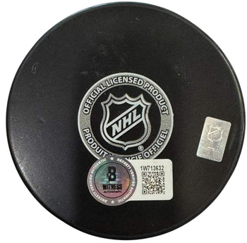 Carter Verhaeghe Autographed Official Panthers Puck (Beckett Witness)