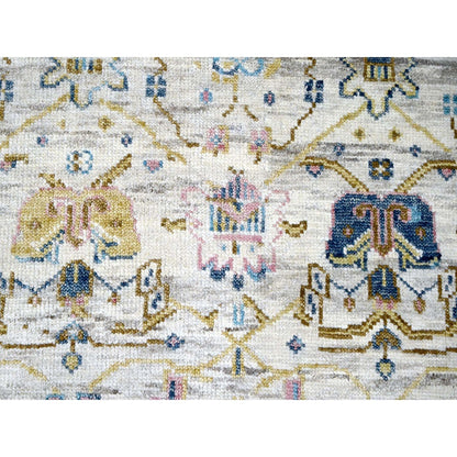 12'X17'9" Ivory Oushak Mahal Design Hand Knotted Oversize Oriental Rug