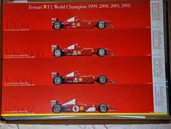 Original Poster Ferrari F1 World Champion 1999 2000 2001 2002 Commemoration