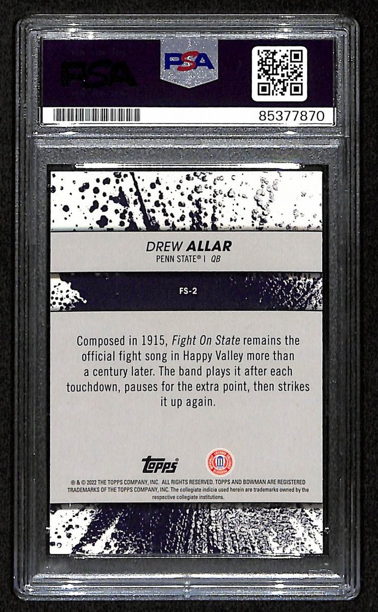 Drew Allar Penn State Signed/Auto 2022 Bowman U Chrome Card #59 Psa/Dna 193572