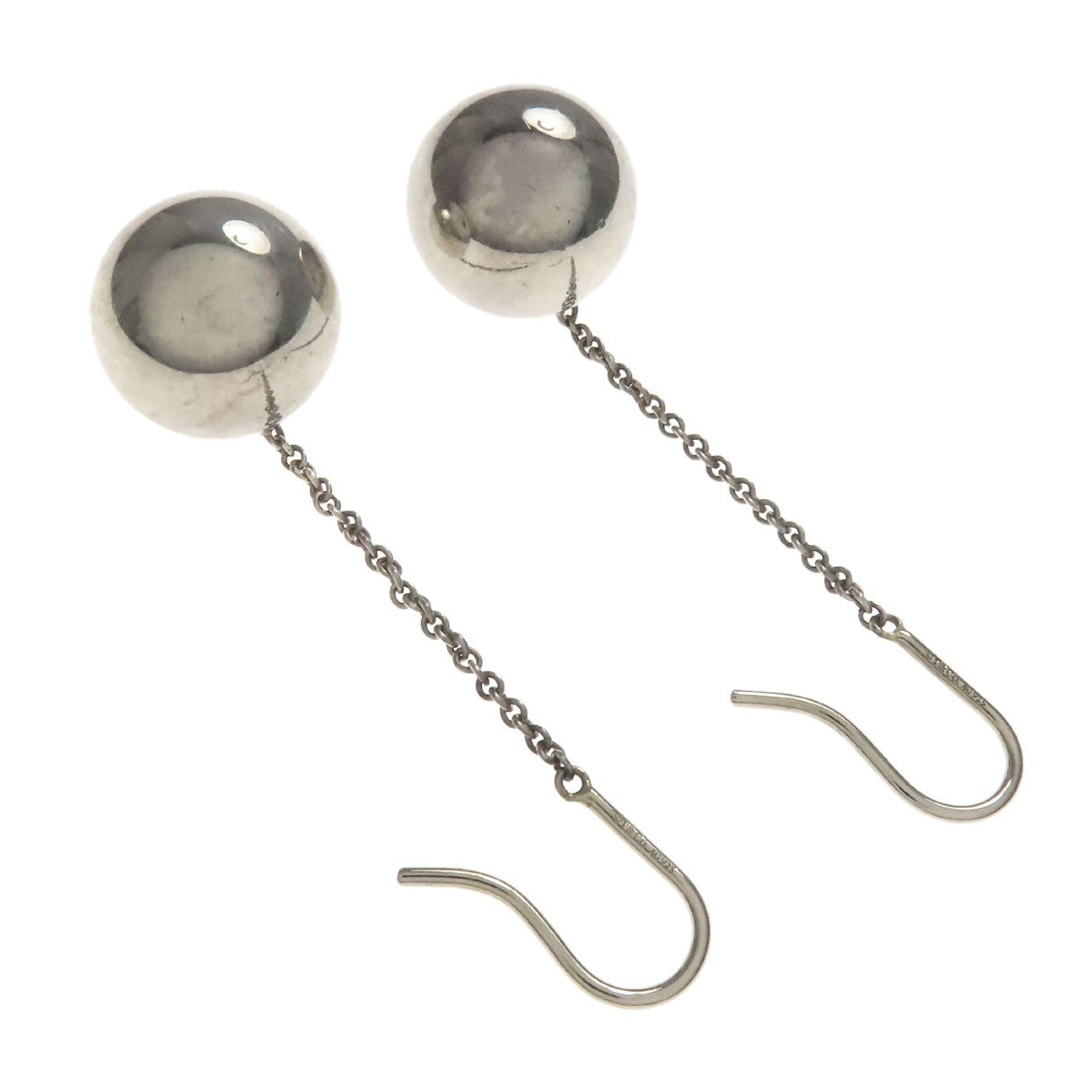 Silver TIFFANY&Co. Hardware ball hook earring